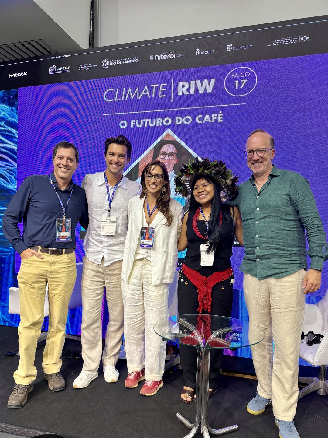 Marcelo Urtado, Lucas Garcez, Bel Coelho, Celeste Suruí and David Fein at Rio Innovation Week