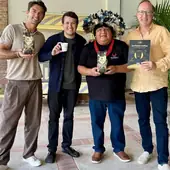 Guests with awards at Earthshot Prize Week