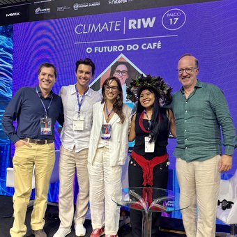 Marcelo Urtado, Lucas Garcez, Bel Coelho, Celeste Suruí and David Fein at Rio Innovation Week